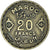 Monnaie, Maroc, Mohammed V, 20 Francs, 1371, Paris, TTB+, Bronze-Aluminium