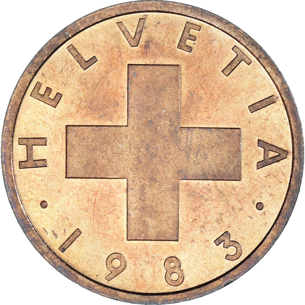 Munten, Zwitserland, Rappen, 1983, Bern, BE, ZF, Bronzen, KM:46