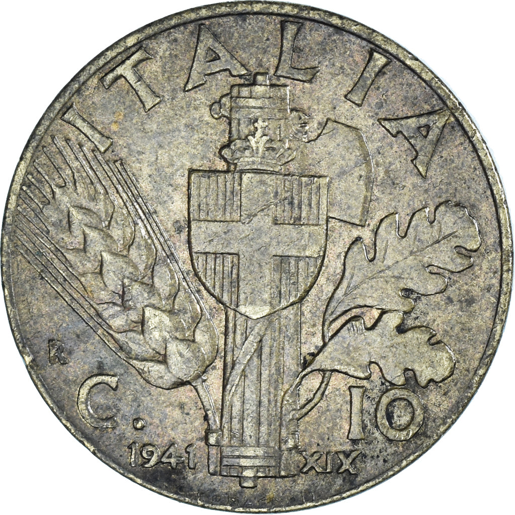 Moneta, Włochy, Vittorio Emanuele III, 10 Centesimi, 1941, Rome, VF(30-35)