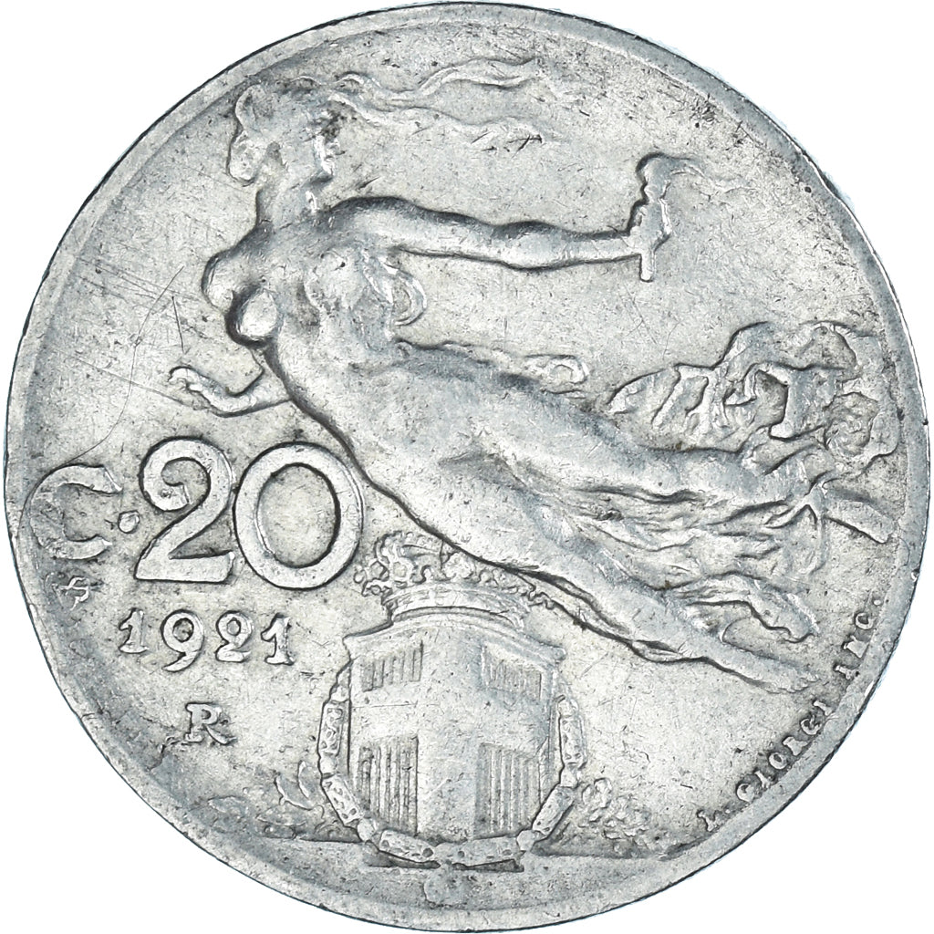Münze, Italien, Vittorio Emanuele III, 20 Centesimi, 1921, Rome, SGE+, Nickel