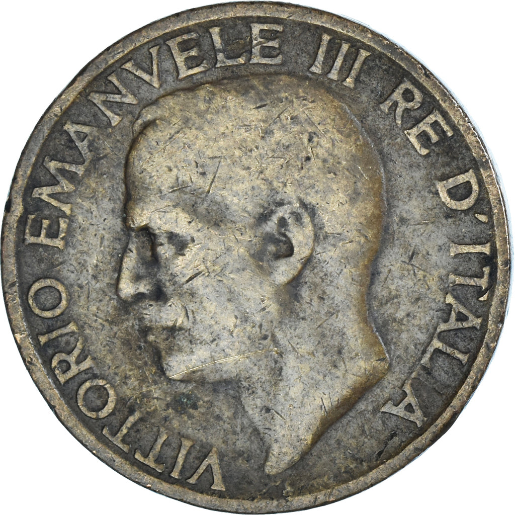 Moneta, Italia, Vittorio Emanuele III, 10 Centesimi, 1922, Rome, MB+, Bronzo