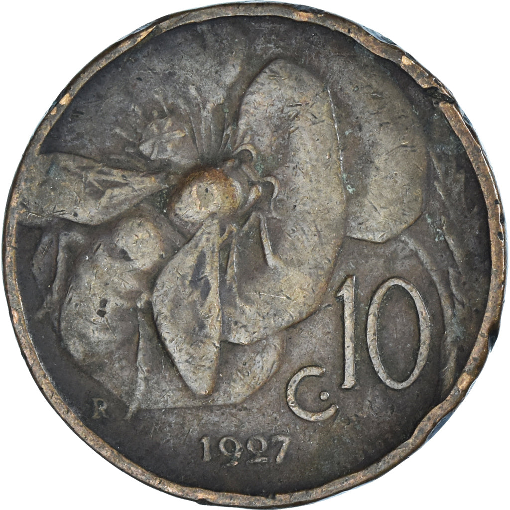 Münze, Italien, Vittorio Emanuele III, 10 Centesimi, 1927, Rome, S, Bronze