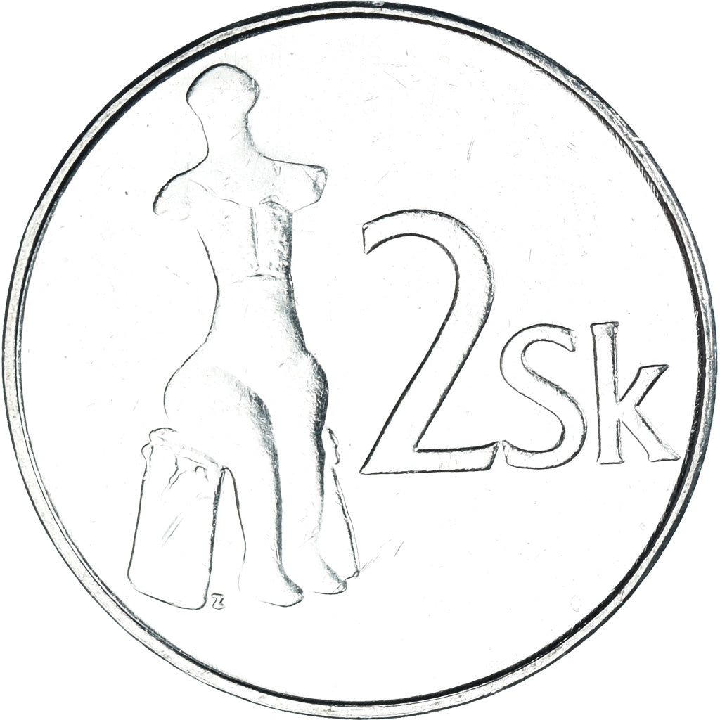 Monnaie, Slovaquie, 2 Koruna, 1994, SPL, Nickel plaqué acier, KM:13
