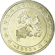 Mónaco, 50 Euro Cent, Prince Rainier III, 2003, Paris, MS(63), Latão