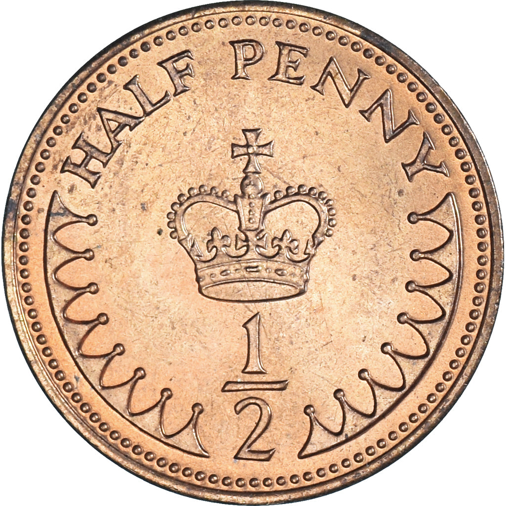 Coin, Great Britain, Elizabeth II, 1/2 Penny, 1983, MS(63), Bronze, KM:926