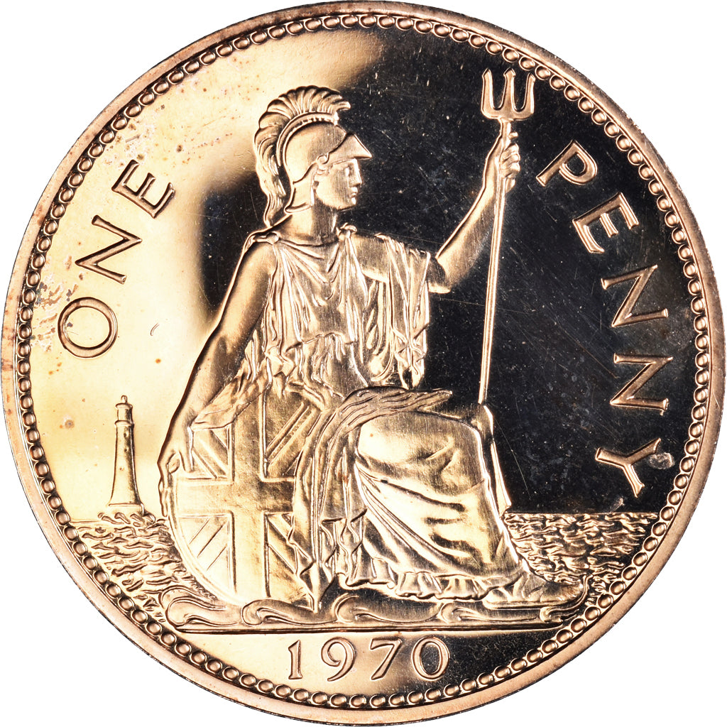 Coin, Great Britain, Penny, 1970, BU, MS(65-70), Bronze, KM:897
