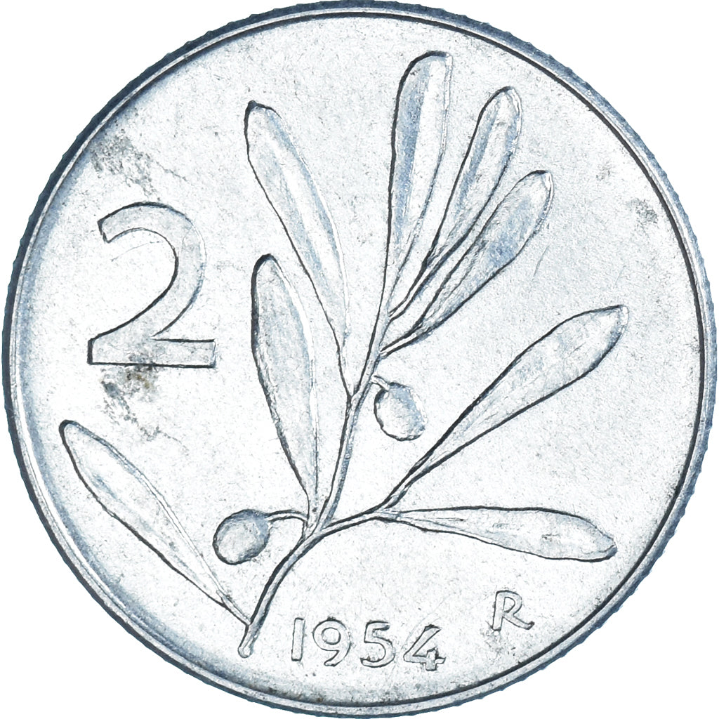 Moneta, Italia, 2 Lire, 1954, Rome, BB, Alluminio, KM:94