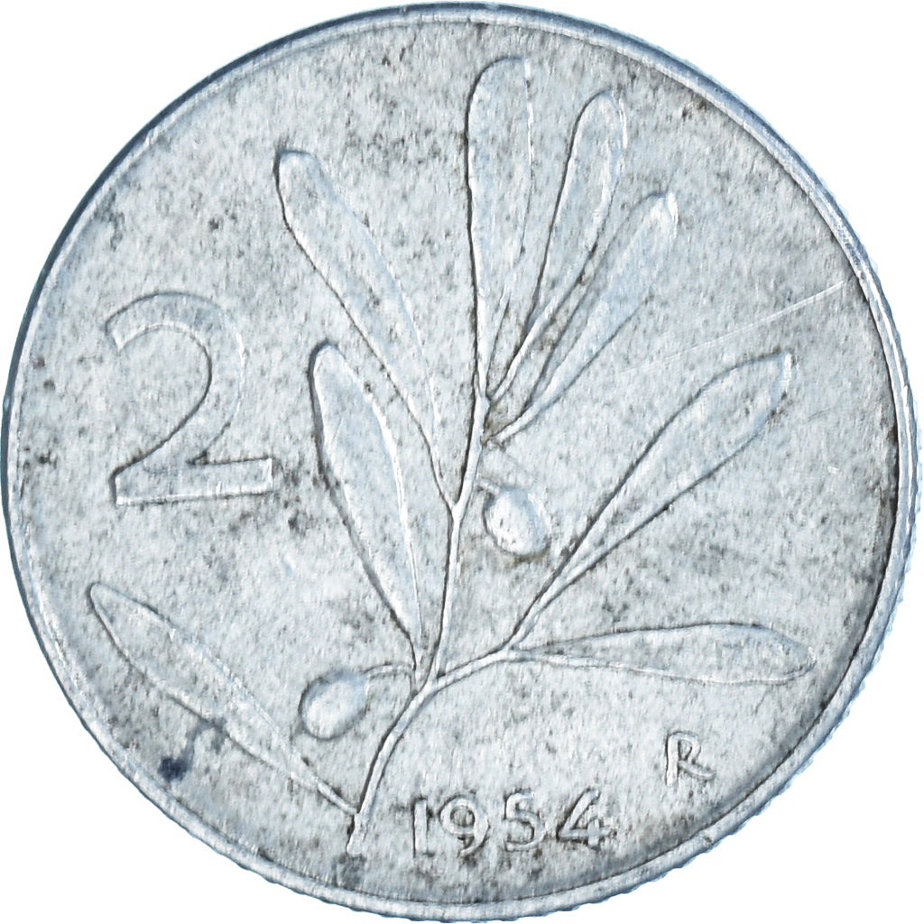Munten, Italië, 2 Lire, 1954, Rome, FR+, Aluminium, KM:94