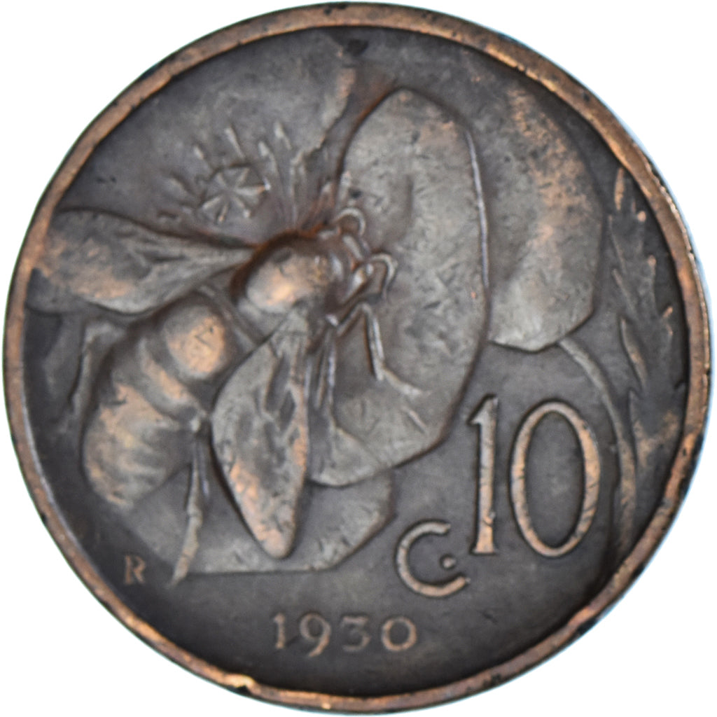 Coin, Italy, Vittorio Emanuele III, 10 Centesimi, 1930, Rome, VF(20-25), Bronze