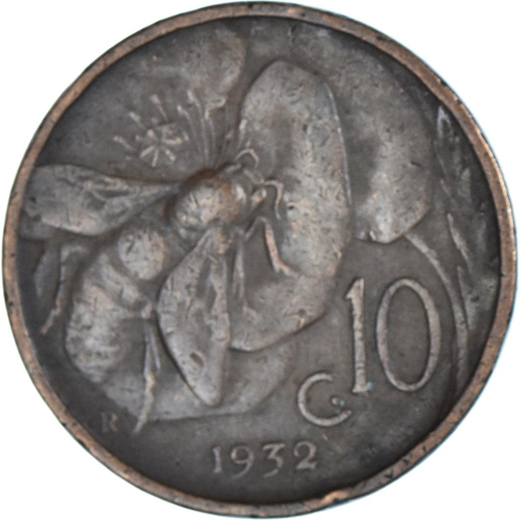 Coin, Italy, Vittorio Emanuele III, 10 Centesimi, 1932, Rome, VF(20-25), Bronze