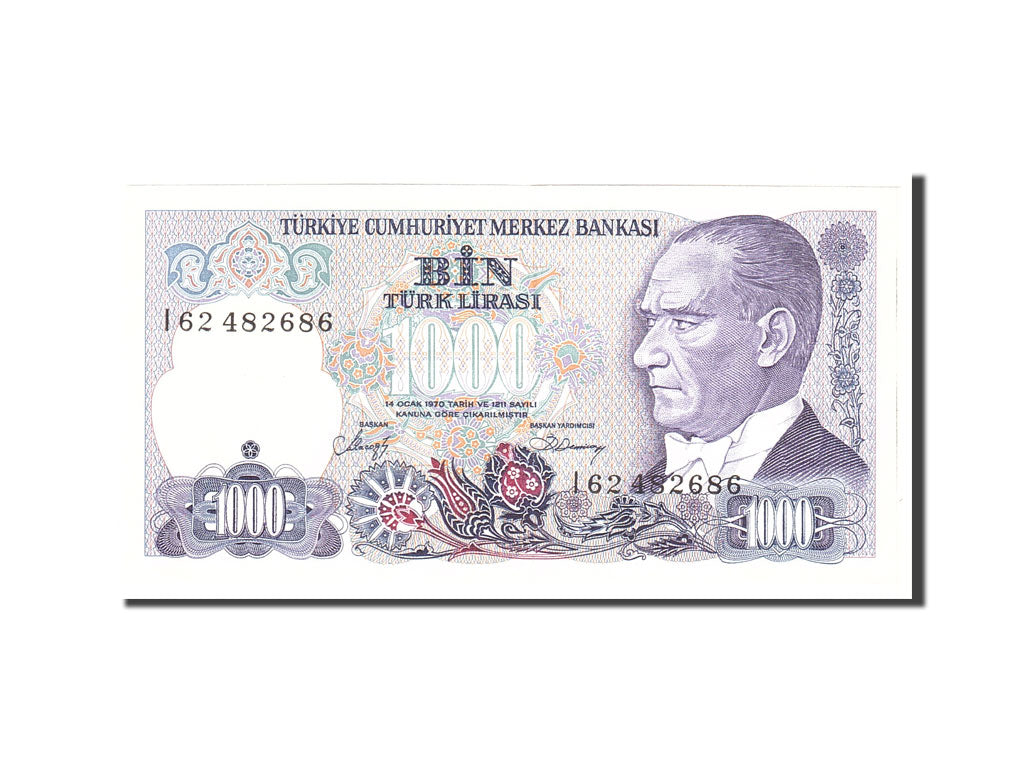 Banknote, Turkey, 1000 Lira, 1986, Undated, KM:196, UNC(65-70)