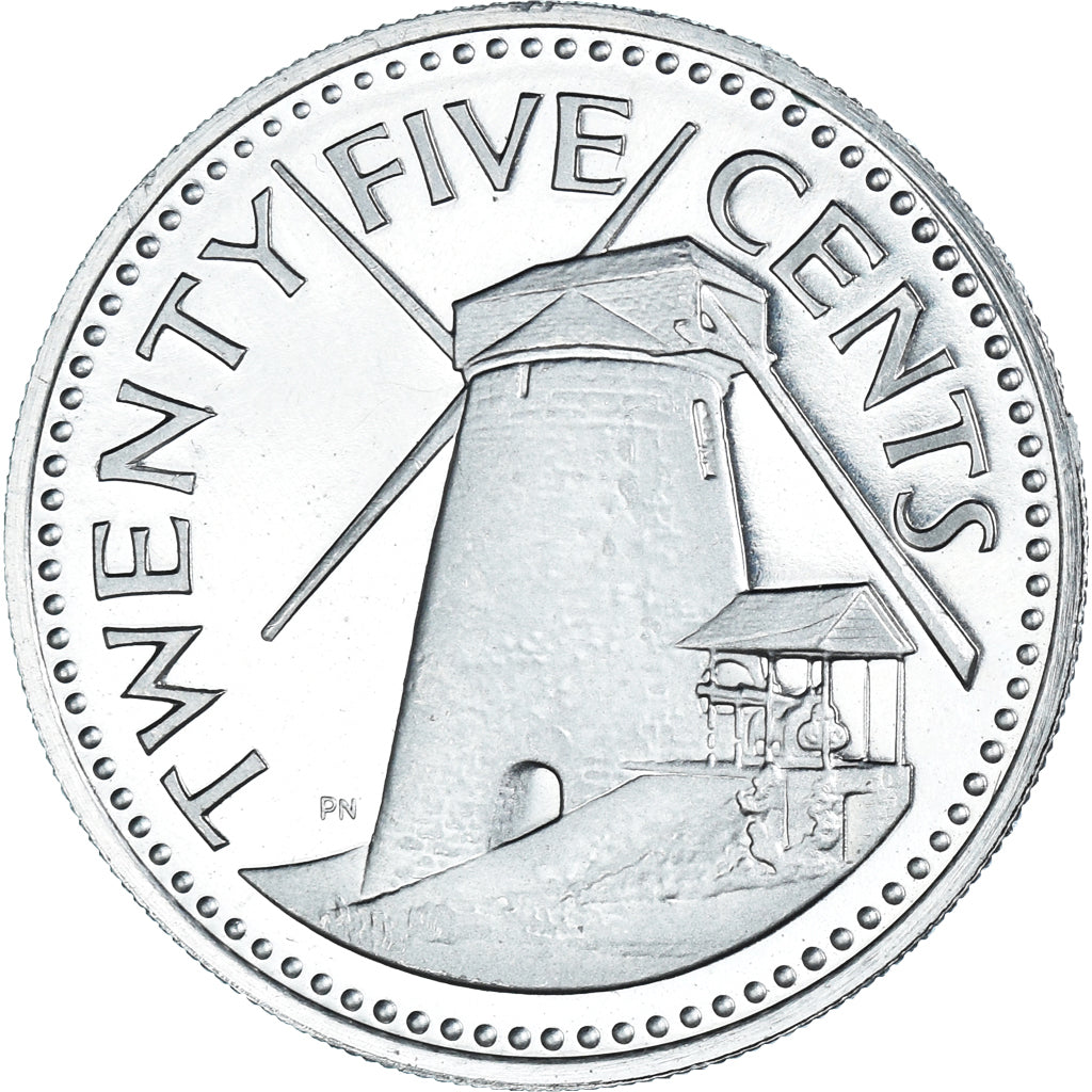 Coin, Barbados, 25 Cents, 1973, Franklin Mint, BE, AU(55-58), Copper-nickel