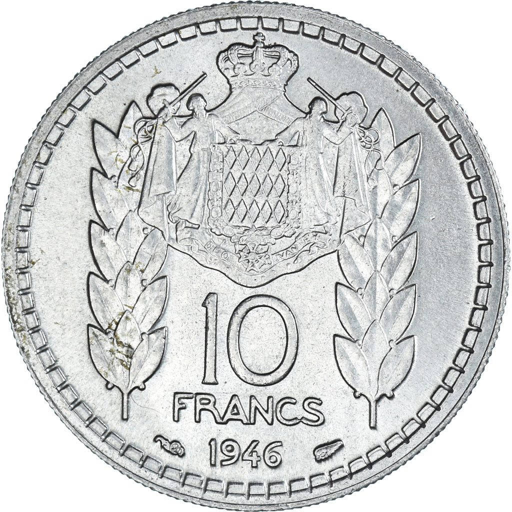 Coin, Monaco, 10 Francs, 1946, AU(55-58), Copper-nickel, KM:123, Gadoury:MC136