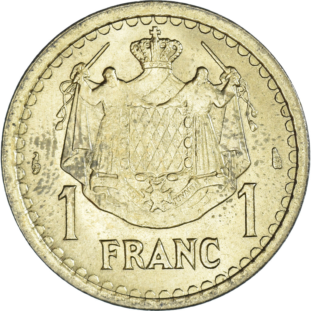 Coin, Monaco, Louis II, Franc, 1943, VF(30-35), Aluminum-Bronze, KM:120A