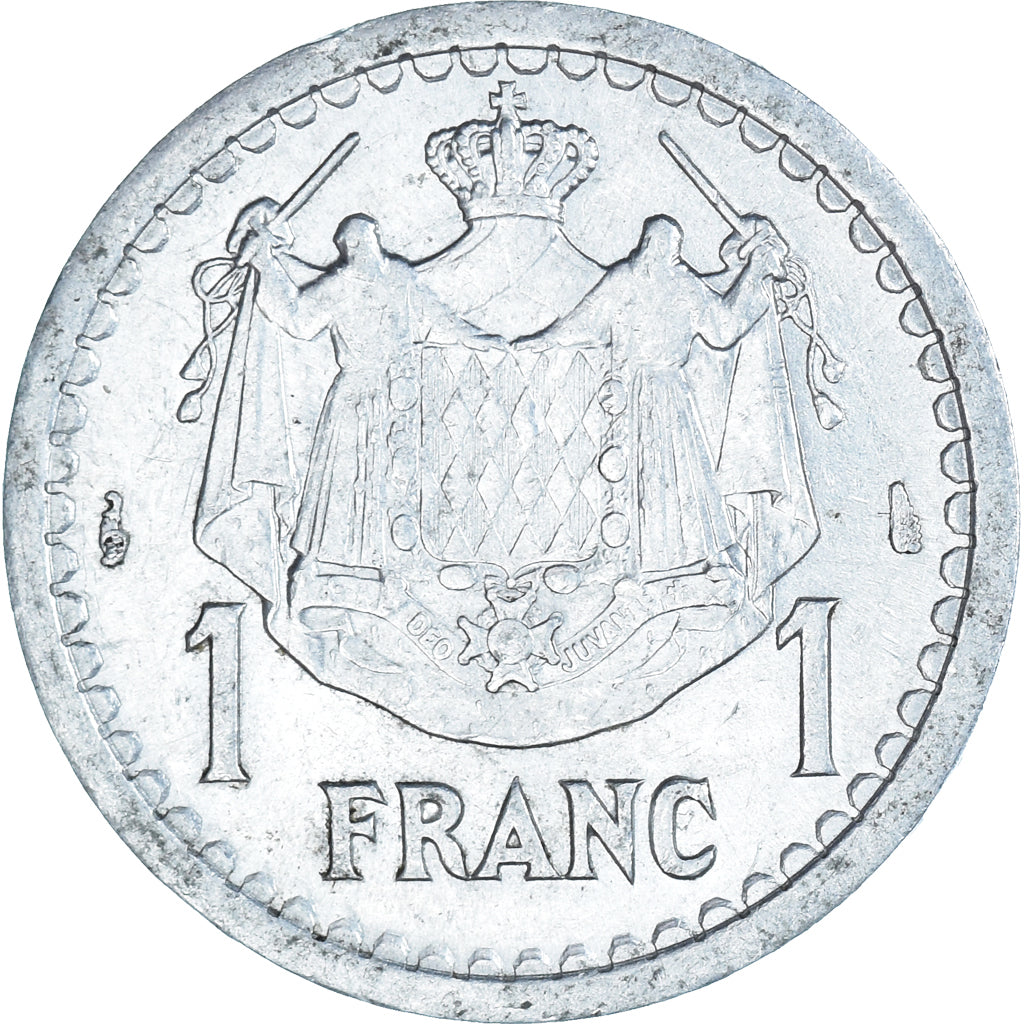 Moneda, Mónaco, Louis II, Franc, 1943, MBC, Aluminio, KM:120, Gadoury:131