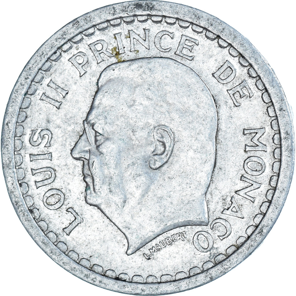 Coin, Monaco, Louis II, Franc, 1943, VF(20-25), Aluminum, KM:120, Gadoury:131