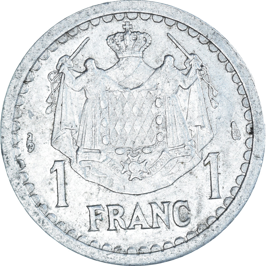Coin, Monaco, Louis II, Franc, 1943, VF(20-25), Aluminum, KM:120, Gadoury:131