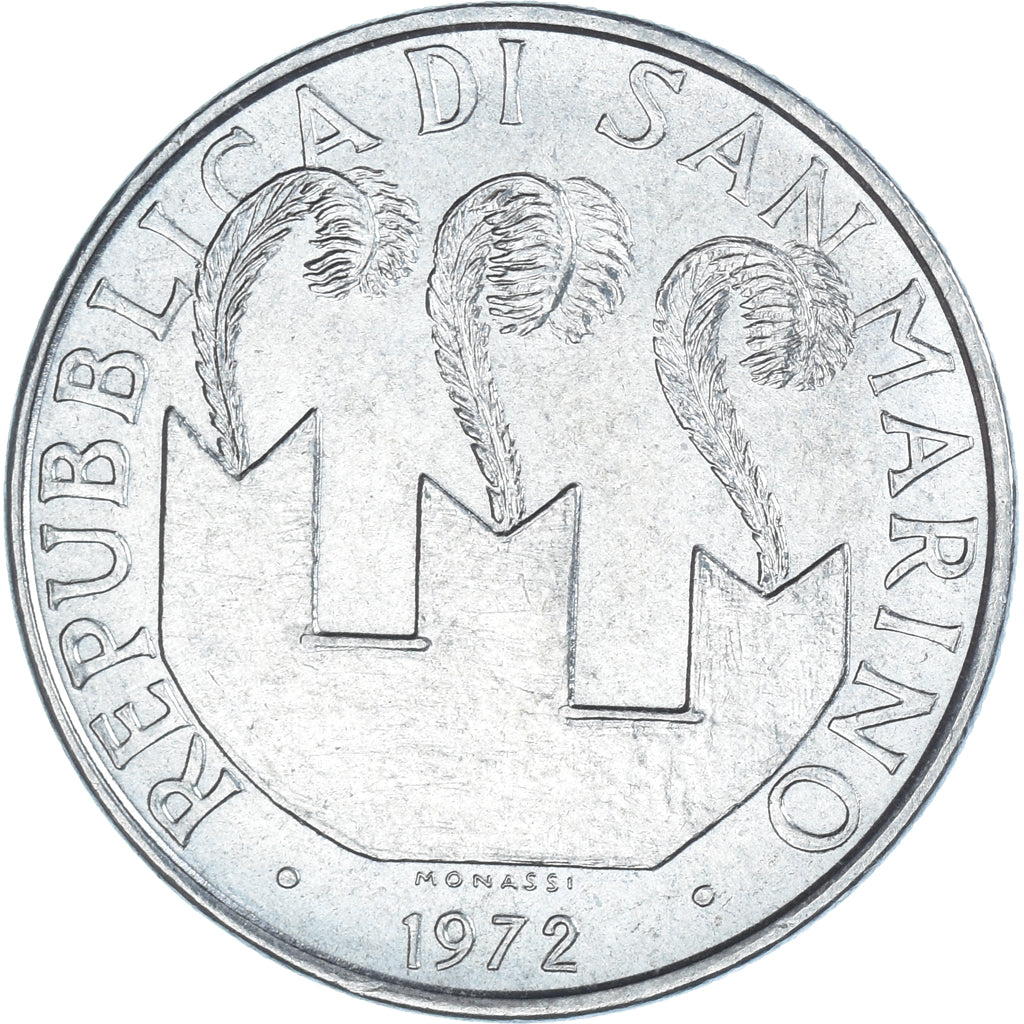 Moeda, San Marino, 50 Lire, 1972, Rome, FDC, AU(50-53), Aço, KM:19
