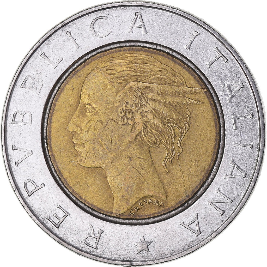 Coin, Italy, 500 Lire, 1991, Rome, VF(20-25), Bi-Metallic, KM:111