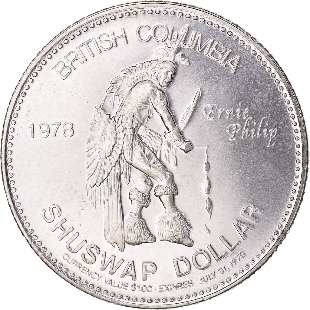 Canada, Jeton d'échange., Indian Heritage, 1978, Shuswap Dollar - Chelouis