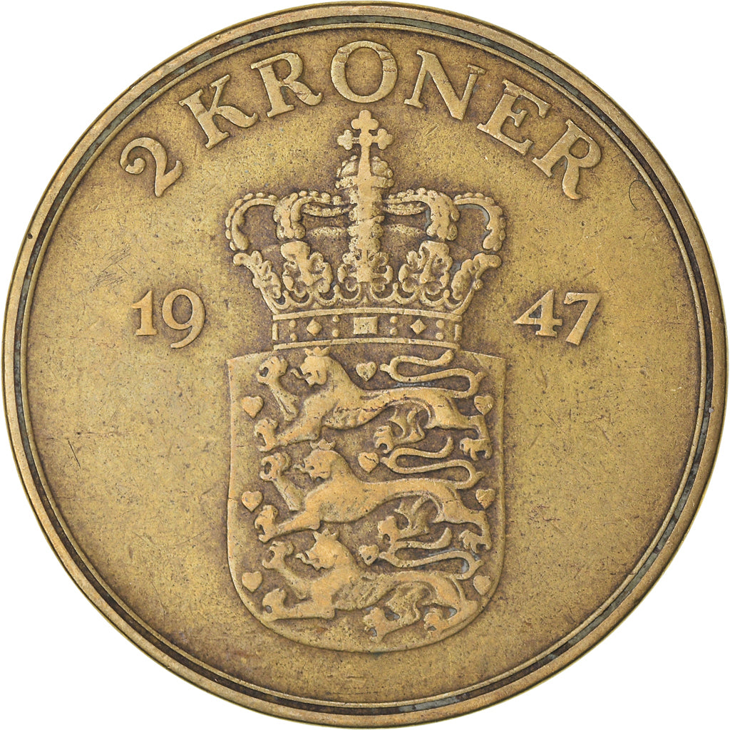 Coin, Denmark, Frederik IX, 2 Kroner, 1947, Copenhagen, EF(40-45)