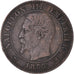 Monnaie, France, Napoléon III, 2 Centimes, 1855, Bordeaux, Chien / Dog, TTB