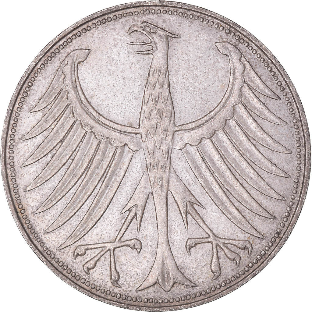 Coin, GERMANY - FEDERAL REPUBLIC, 5 Mark, 1960, Munich, EF(40-45), Silver
