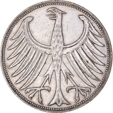 Coin, GERMANY - FEDERAL REPUBLIC, 5 Mark, 1960, Stuttgart, EF(40-45), Silver