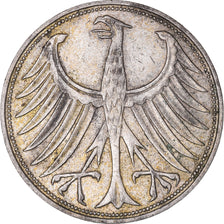 Moneta, GERMANIA - REPUBBLICA FEDERALE, 5 Mark, 1963, Hamburg, BB, Argento