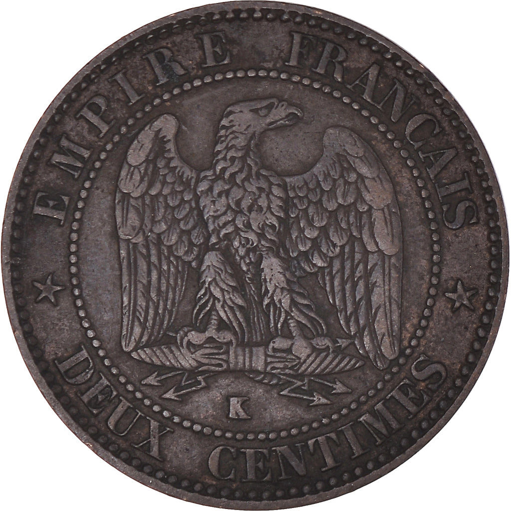 Moneta, Francja, Napoleon III, 2 Centimes, 1856, Bordeaux, EF(40-45), Brązowy