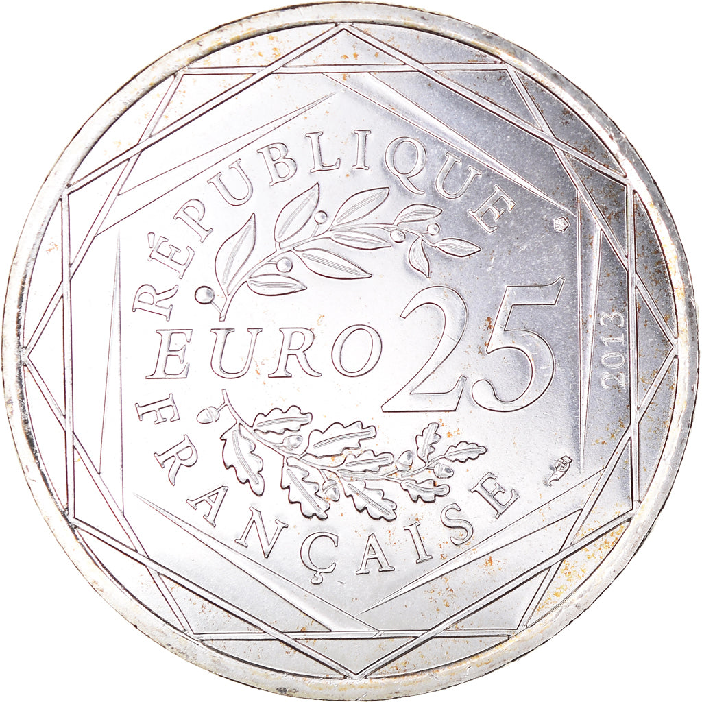 France, 25 Euro, Justice, 2013, JUSTICE.FDC, MS(65-70), Silver