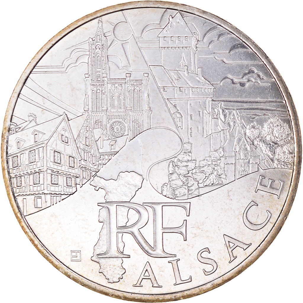 France, 10 Euro, 2011, Paris, Alsace, MS(65-70), Silver, KM:1734