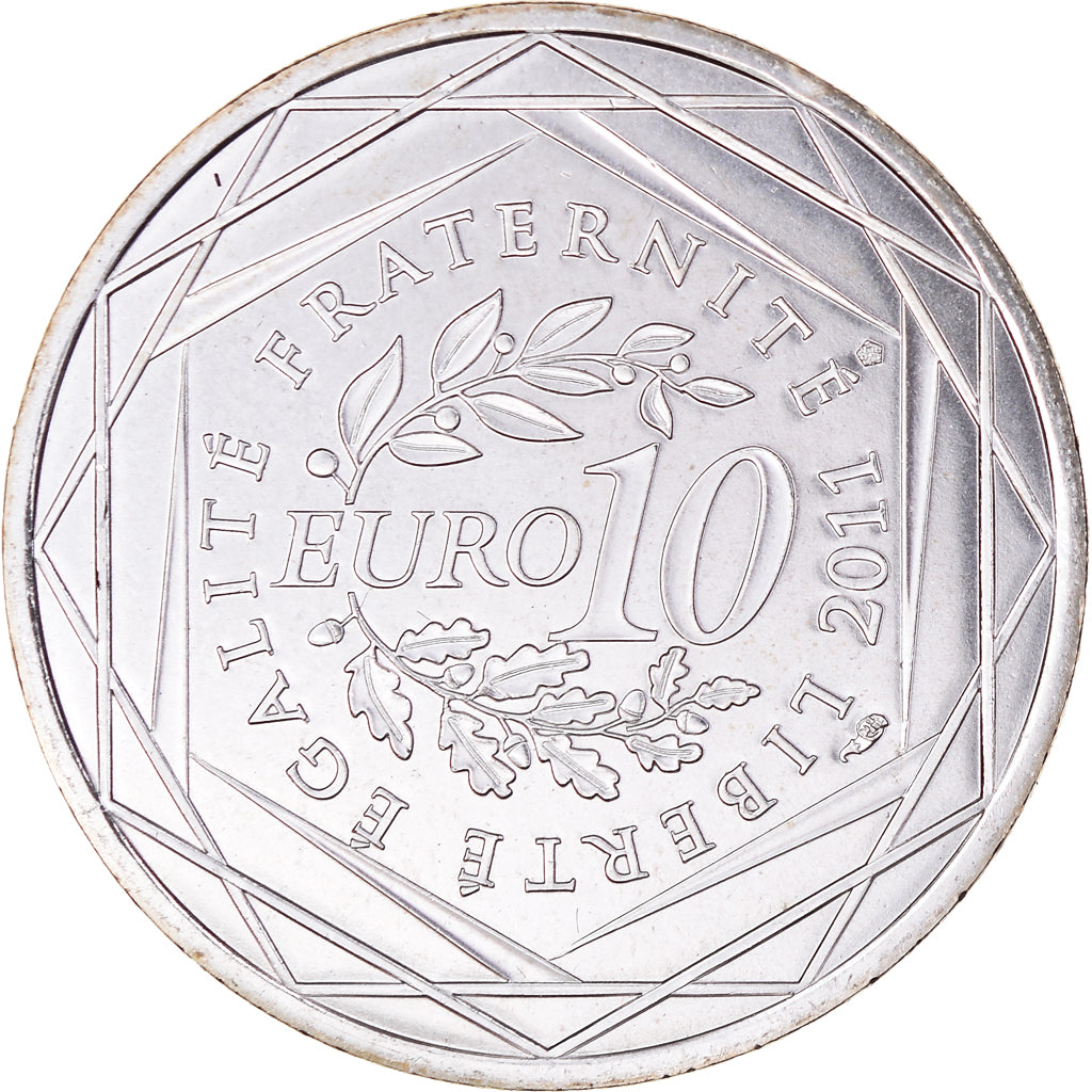 France, 10 Euro, 2011, Paris, Alsace, MS(65-70), Silver, KM:1734