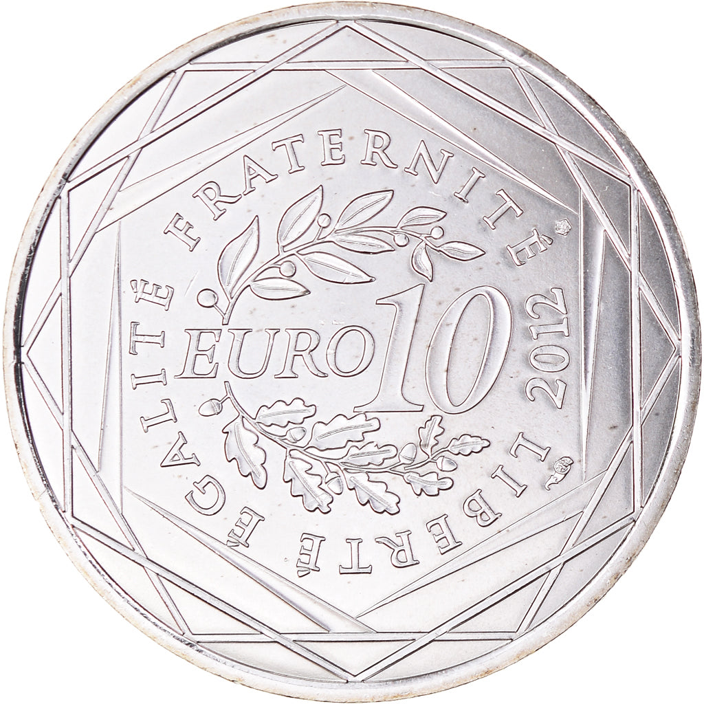 France, 10 Euro, 2012, Bourgogne, MS(65-70), Silver