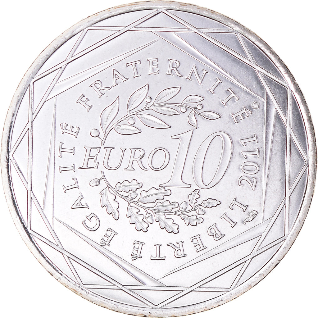 Francia, 10 Euro, Haute Normandie, 2011, Paris, Haute-Normandie, FDC, Plata