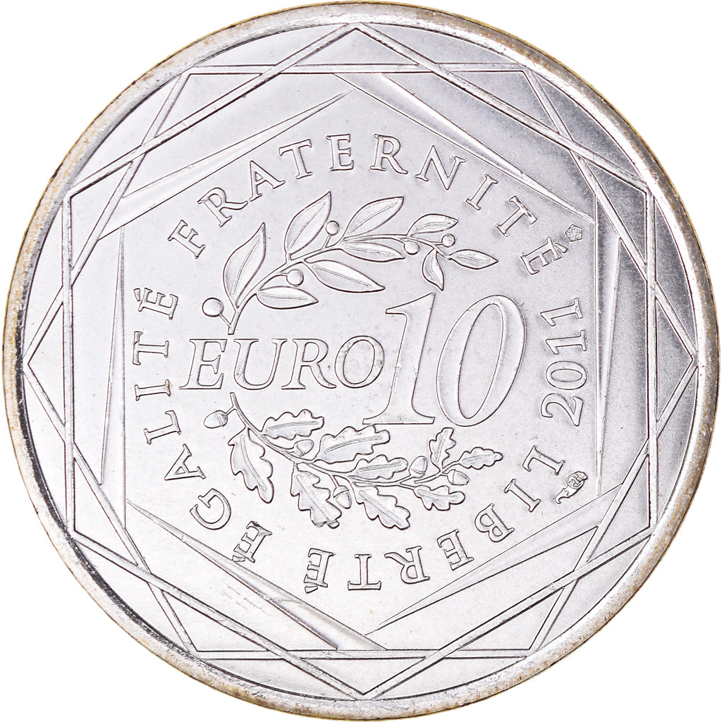Francia, 10 Euro, Province - Alpes - Côte d'Azur, 2011, Paris, FDC, Plata