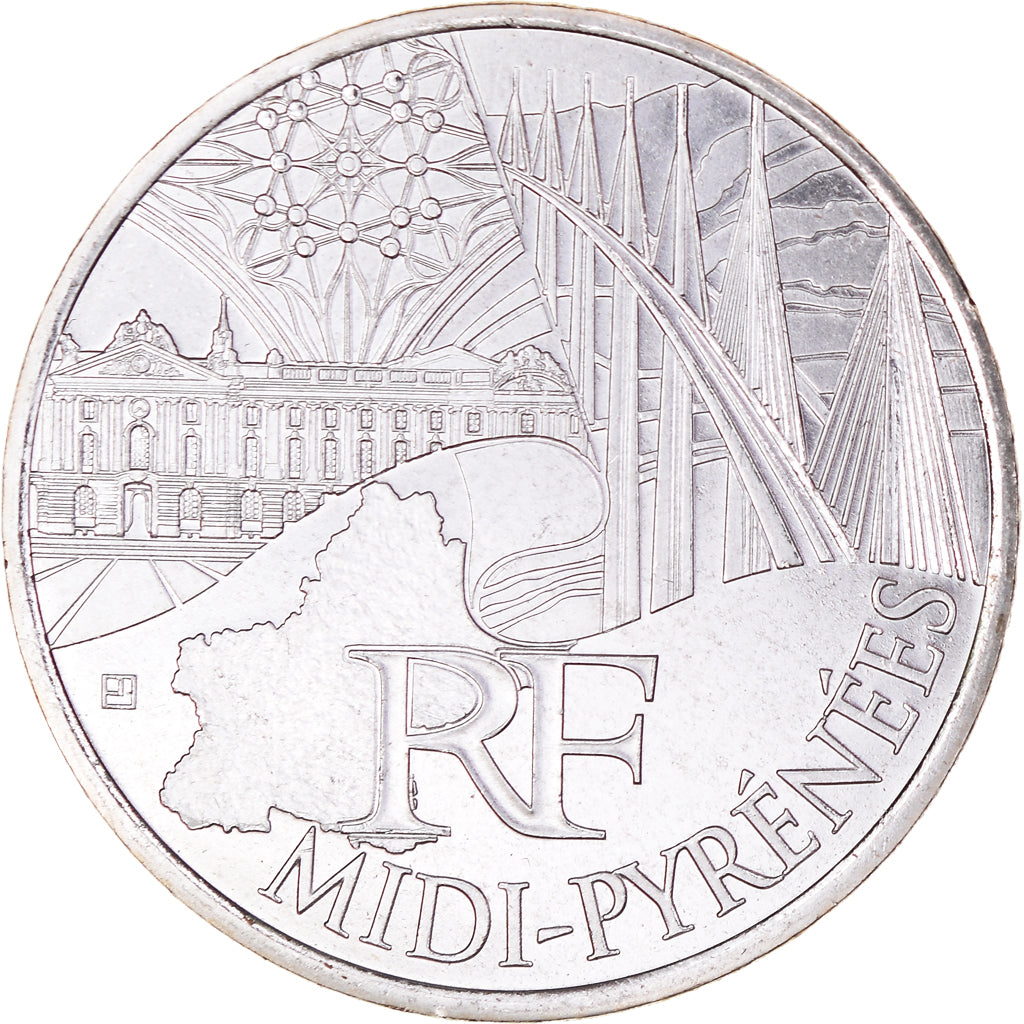 France, 10 Euro, Midi-Pyrénées, 2011, MS(65-70), Silver