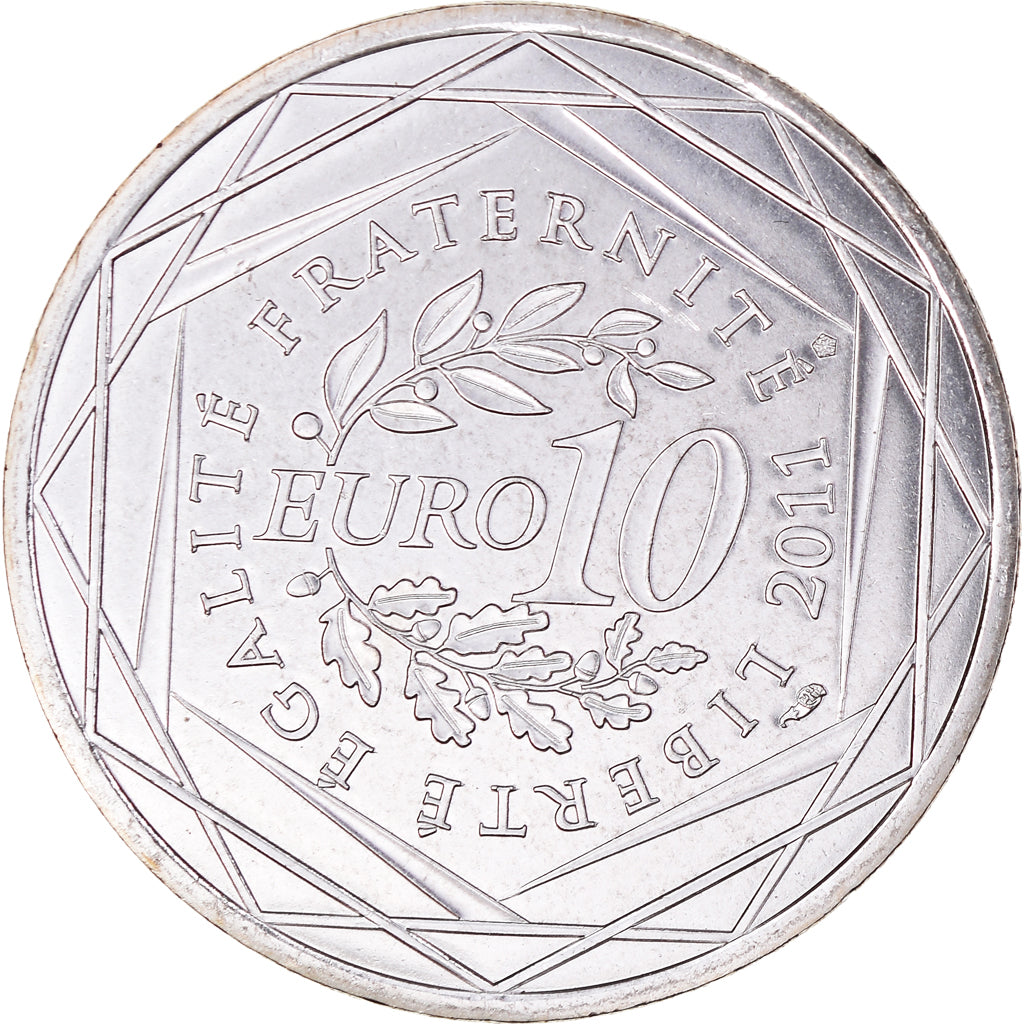 France, 10 Euro, Poitou-Charentes, 2011, MS(65-70), Silver