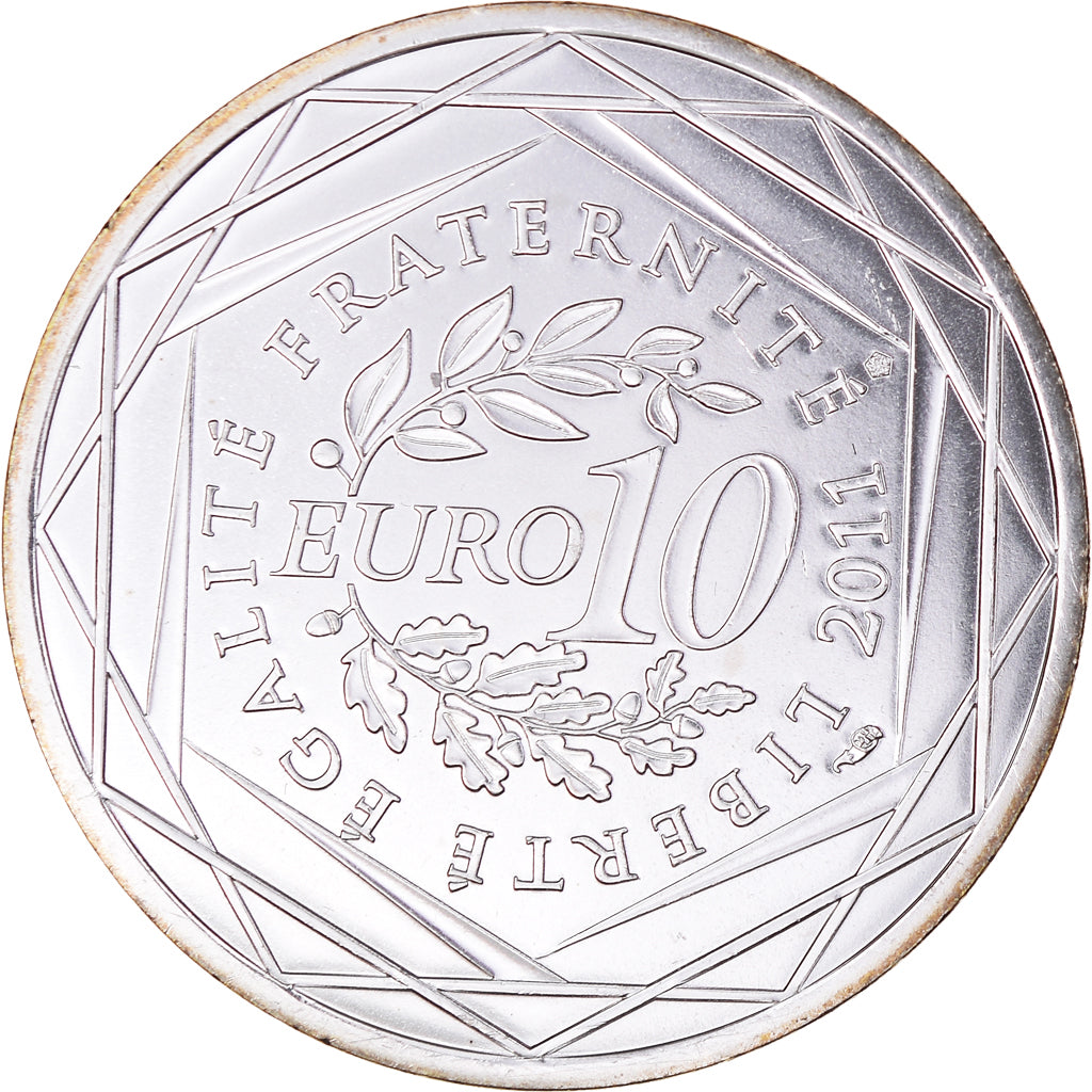 France, 10 Euro, 2011, Paris, Martinique, MS(65-70), Silver, KM:1744