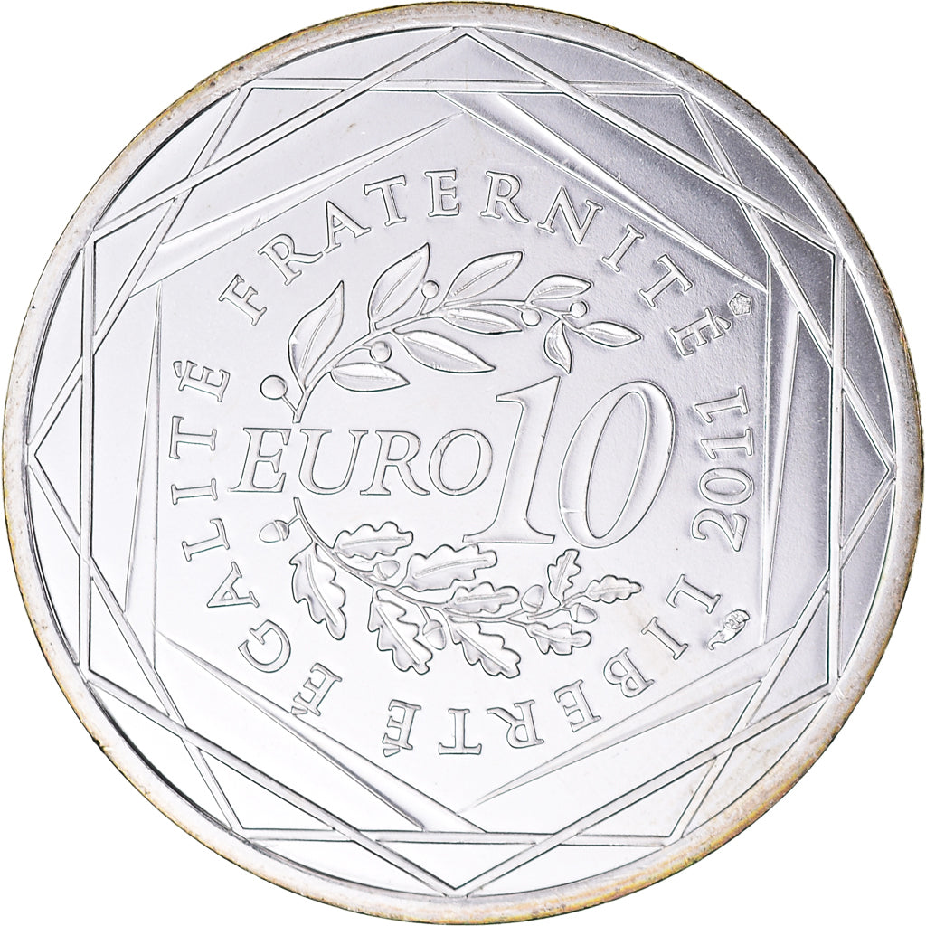 France, 10 Euro, 2011, Paris, Mayotte, MS(65-70), Silver, KM:1726