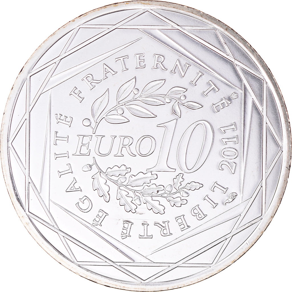 France, 10 Euro, Corse, 2011, Paris, MS(65-70), Silver, KM:1740