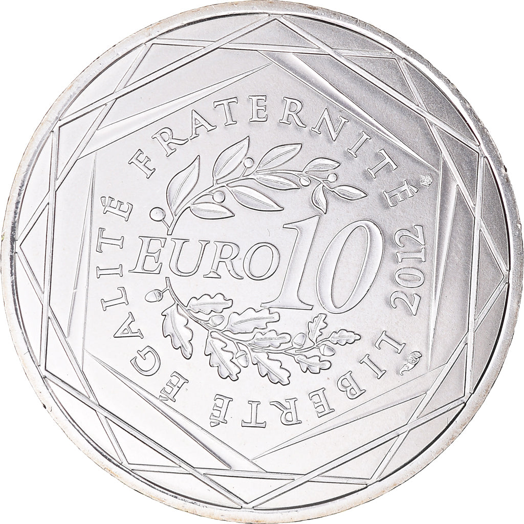 France, 10 Euro, 2012, Paris, Mayotte, MS(65-70), Silver, KM:1862