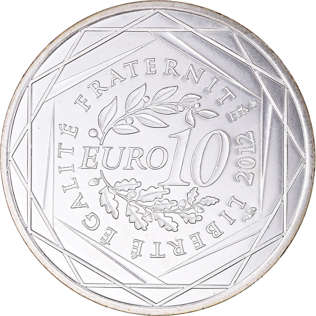 Frankrijk, 10 Euro, 2012, Paris, Guadeloupe, ZF+, Zilver, Gadoury:EU514, KM:1873