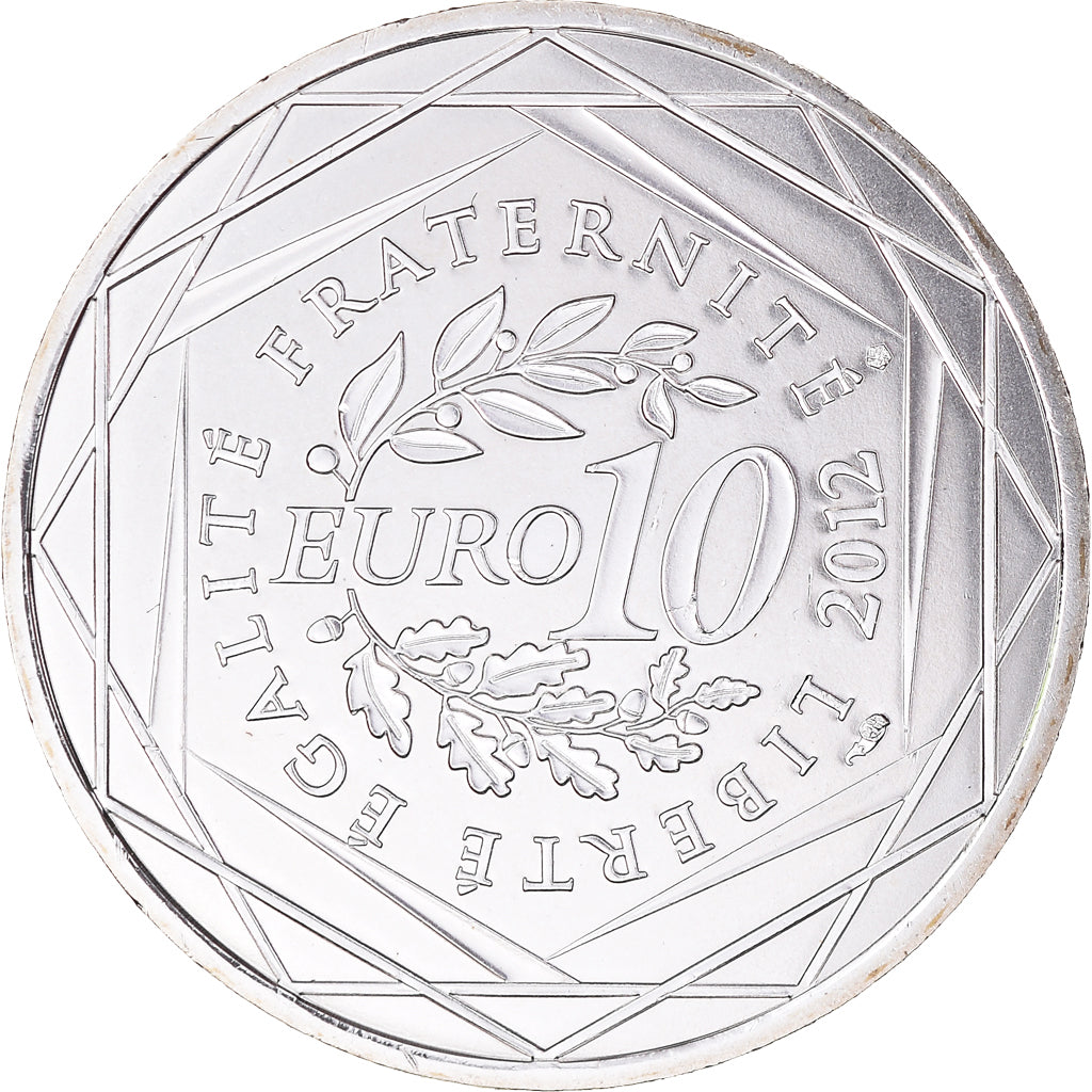 France, 10 Euro, 2012, Paris, Languedoc roussillon, MS(65-70), Silver