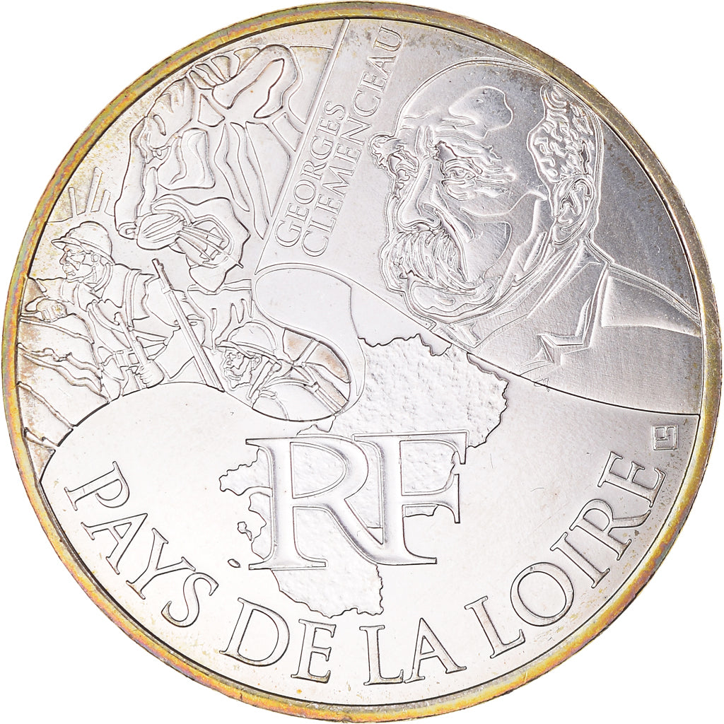 Francia, 10 Euro, Pays de la Loire, 2012, Paris, Pays De La Loire, FDC, Plata