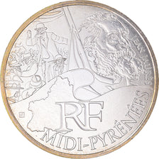 França, 10 Euro, 2012, Paris, Midi-Pyrénées, MS(65-70), Prata, KM:1887