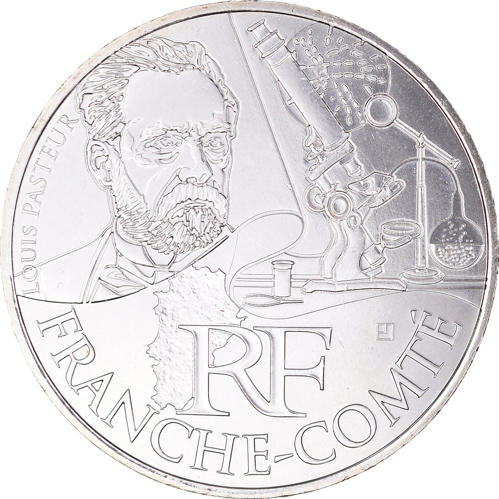 France, 10 Euro, Franche-Comté, 2012, Paris, Franche-Comté, MS(65-70), Silver