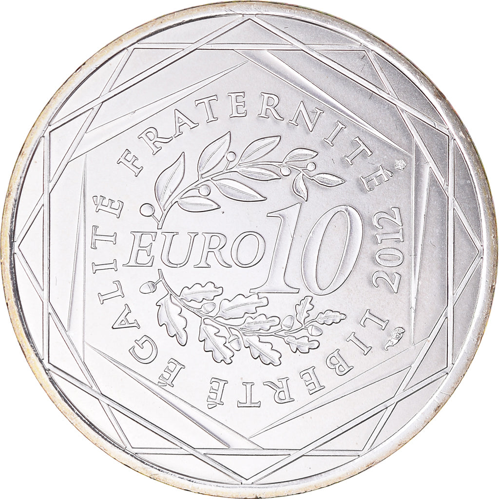 France, 10 Euro, Franche-Comté, 2012, Paris, Franche-Comté, MS(65-70), Silver