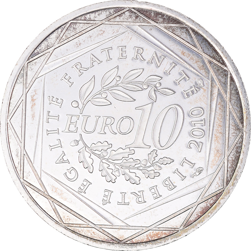 Francia, 10 Euro, Franche-Comté, 2010, Paris, MBC+, Plata, KM:1653