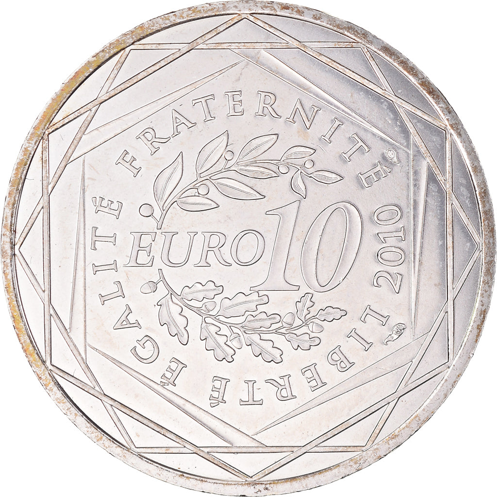 France, 10 Euro, Languedoc-Rousillon, 2010, Paris, MS(63), Silver, KM:1659